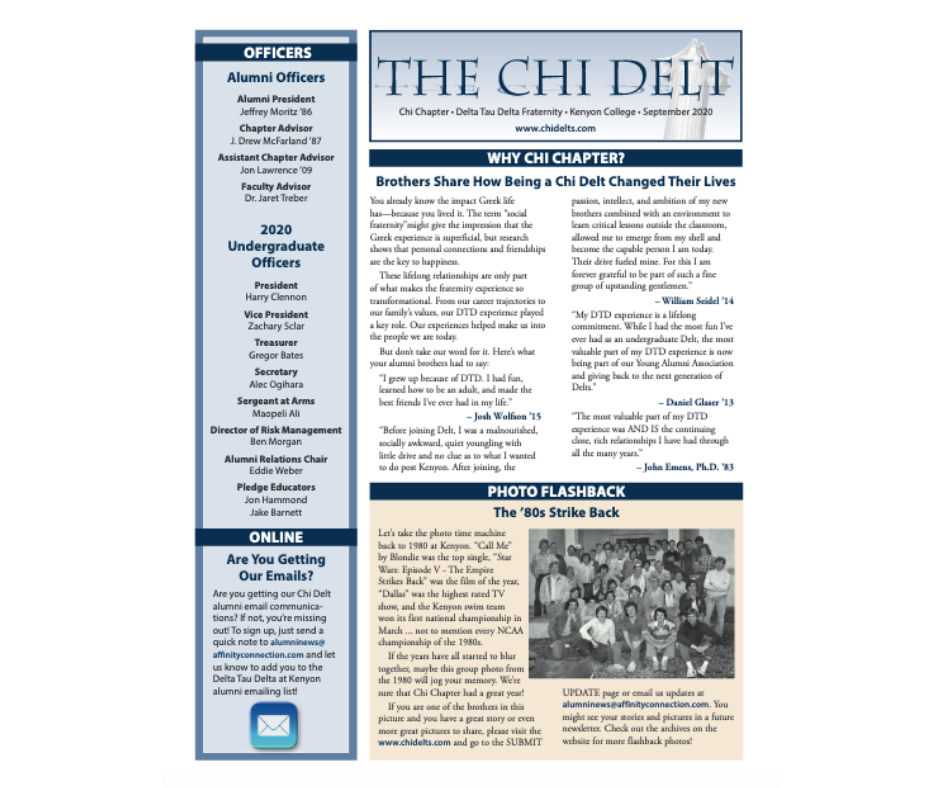Fall 2020 Edition of The Chi Delt